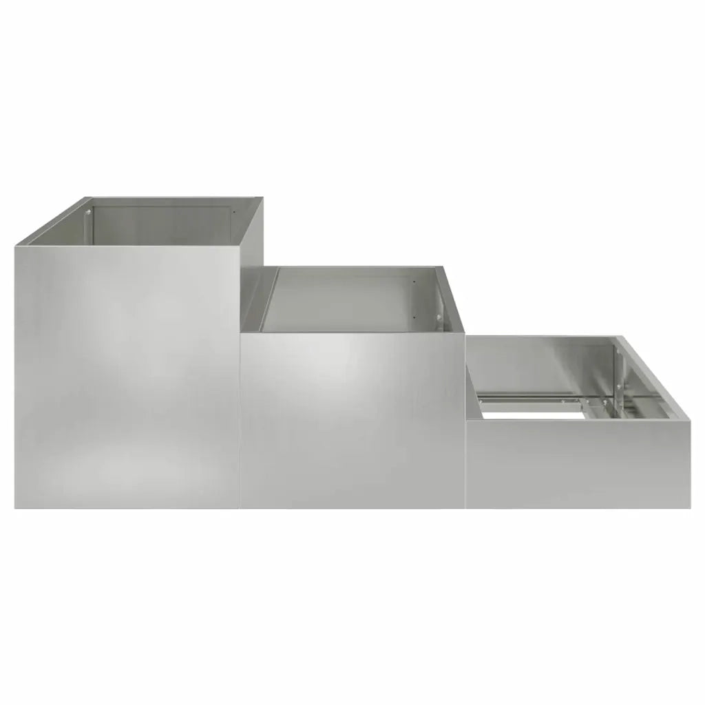 Fioriera moderna da giardino per esterni 90 x 90 x 35 cm in acciaio zincato argento codice 02_0052053.