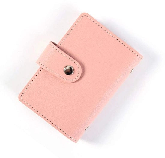 Portafoglio con 24 slot - Materiale PU - Rosso - Dimensioni compatte 7,5 x 11 cm - Sostenibile - Design elegante - Portafoglio