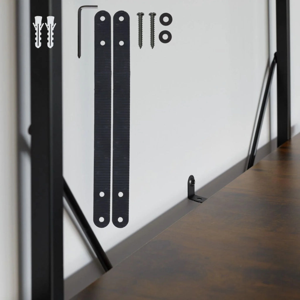 Libreria grande in stile industriale/vintage con 5 ripiani 179,5 cm marrone 08_0000254