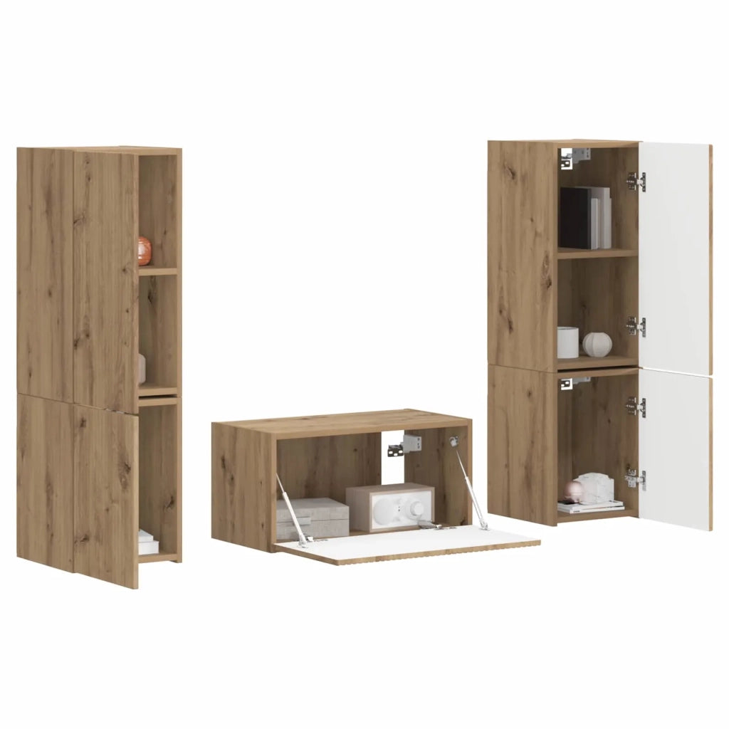 Set mobile TV 5 pcs Rovere artigianale Legno multistrato 3409104