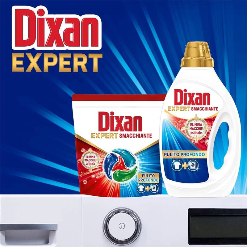 DIXAN DISCS 4IN1 EXPERT SMACCHIANTE DETERSIVO LAVATRICE 25 CAPSULE PULIZIA PROFONDA RIMUOVE LE MACCHIE DA 20°C