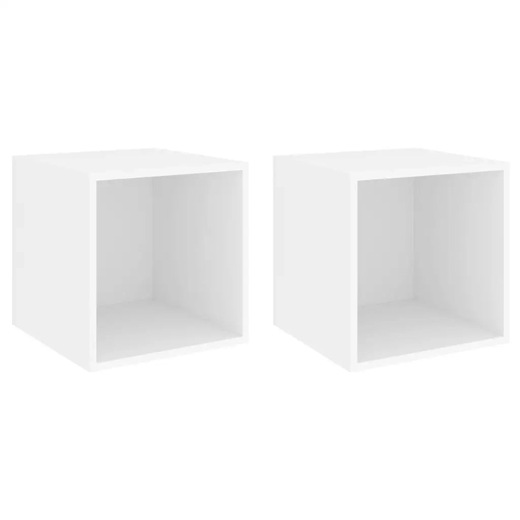 Armoires murales 2 pcs Blanc 37x37x37 cm Bois d’ingénierie