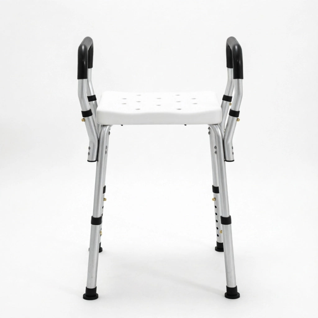 Lettino da doccia regolabile in altezza per anziani e persone con disabilit¨¤, con piedini antiscivolo.