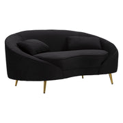 Divanetto 2 Posti Oslo Con Cuscini Nero cm 148x84x68