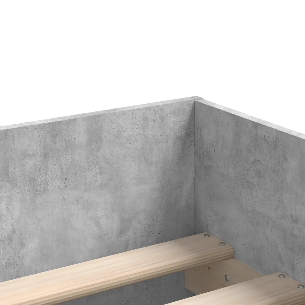 Giroletto con Cassetti-Struttura Letto con contenitore Grigio Cemento 90x200 cm 177532