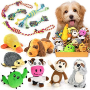 Giocattoli per cani piccoli - 12 pezzi - giocattoli per cuccioli per i denti - giocattoli per cani piccoli carini - pacchetto di giocattoli per cani piccoli riempiti in piuma - corda per cucciolo di cotone naturale