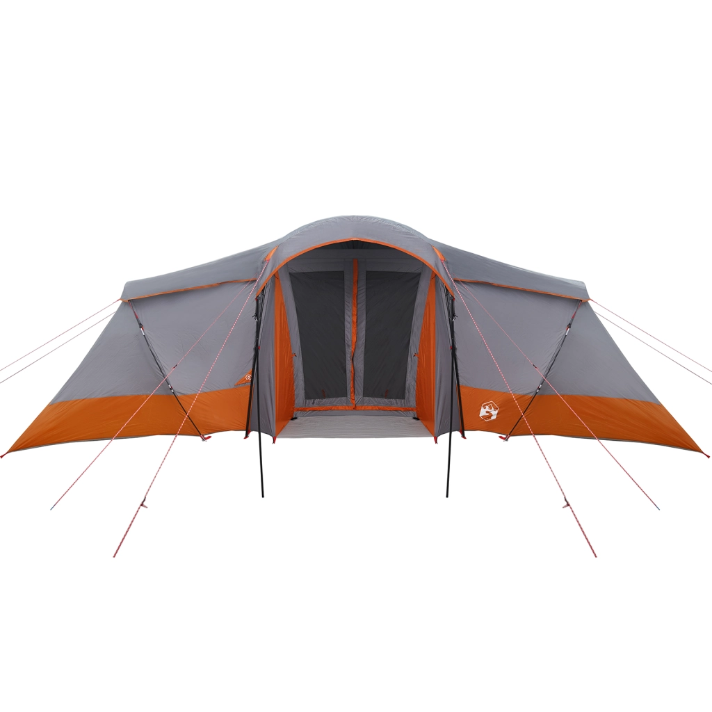 Tenda familiare  con finestre a cupola grigia e arancione per 6 persone impermeabile