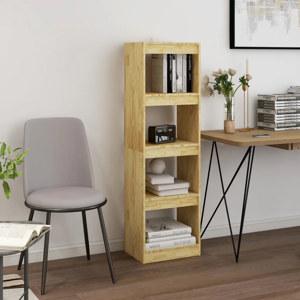 Libreria Divisorio-Scaffale per Libri-Mobile di Stoccaggio 40x30x135,5 cm Legno Massello di Pino