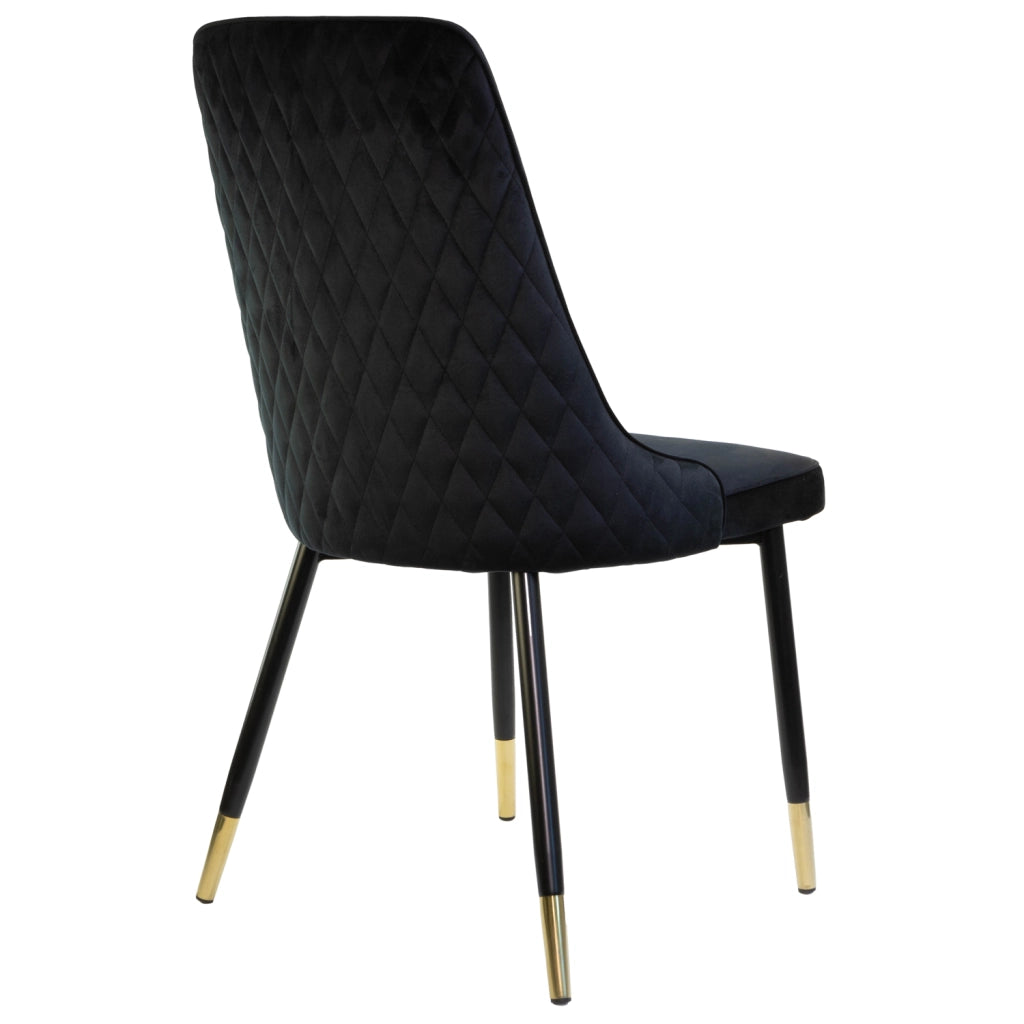 Sedia SAINT TROPEZ con Struttura in Metallo Nero e Oro Seduta Imbottita in Velluto, Poltroncina di Des 1 X S.TROPEZ NERO