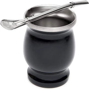 Set di Yerba Mate a doppia parete in acciaio inossidabile 230 ml - guscio naturale, tazza da tè, set di rami di Yerba Mate, spazzola