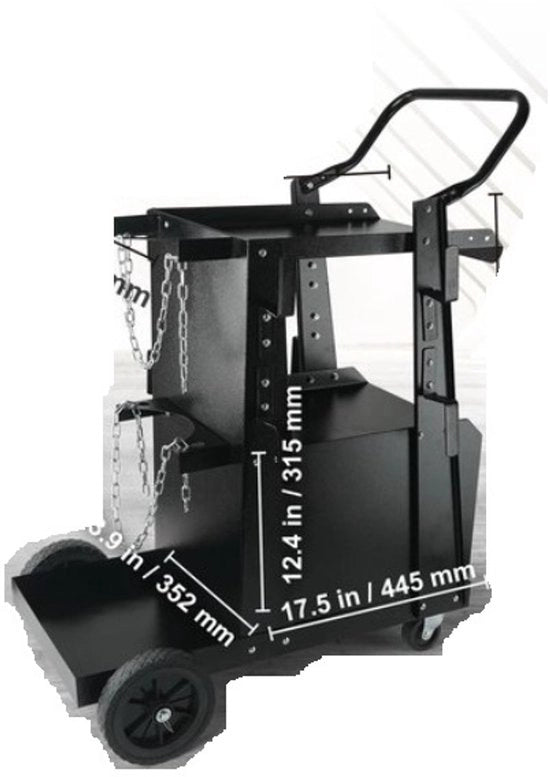 Carrello a 2 livelli con ruote a rotazione - Grande capacità di stoccaggio - Manubrio anti-slip - Eccellente qualità