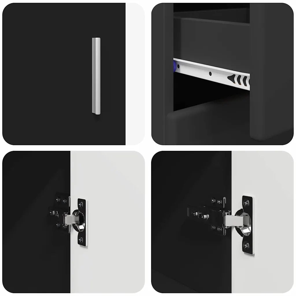 Credenza FLORIN Nero 88,5 x 30,5 x 73 cm Legno multistrato