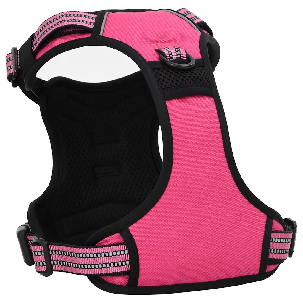 vidaXL Pettorina per Cani con Guinzaglio e Collare Regolabile Rosa L