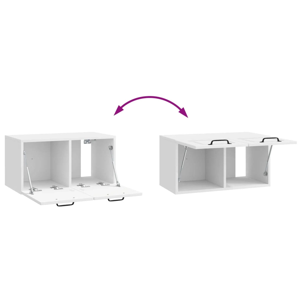 Mobile Porta TV da Muro Bianco Lucido 59,5 x 31 x 30 cm 899389