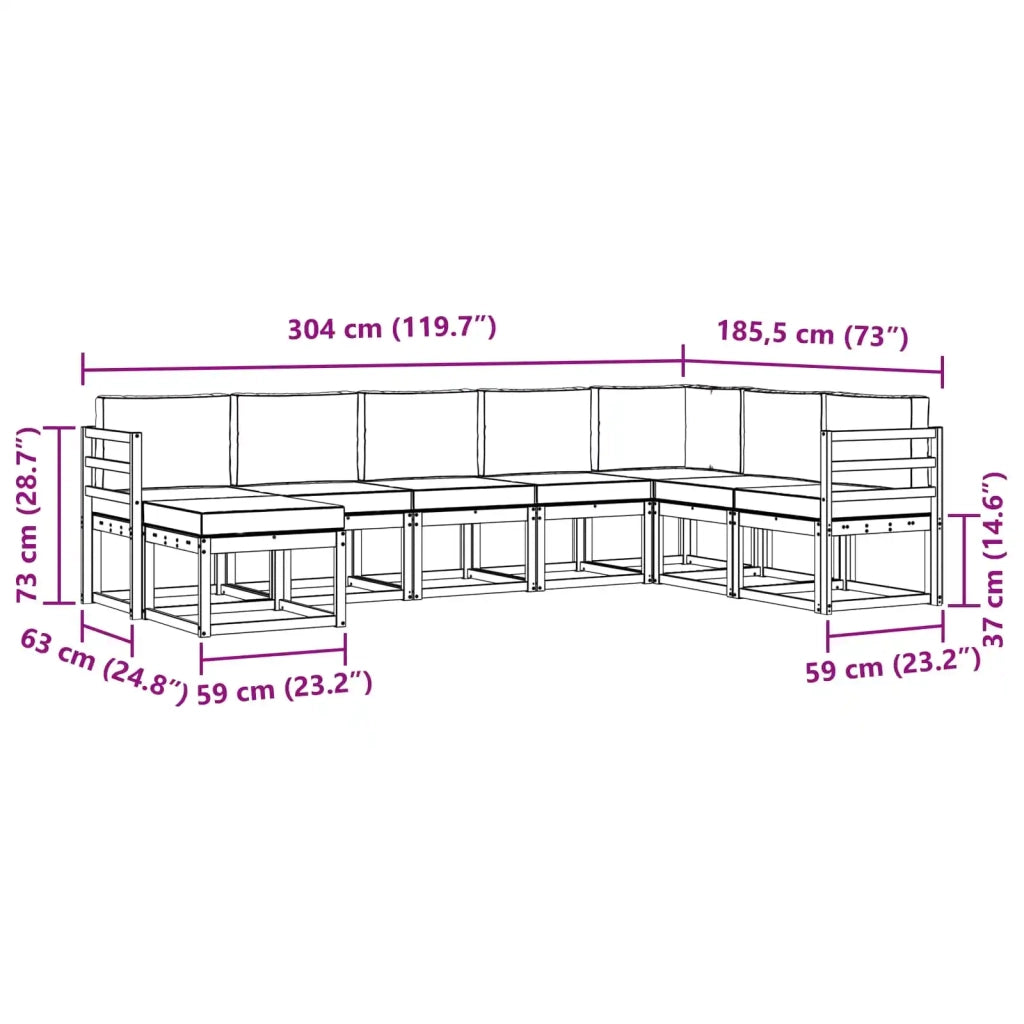 Set di divani da esterno 8 pz Bianco e Antracite 3388036