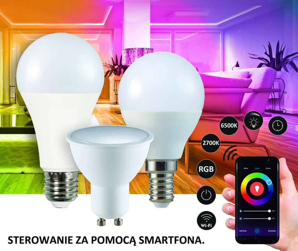 Lampadina LED GU10 5,5W 400lm RGB+CCT WiFi Tuya Polux