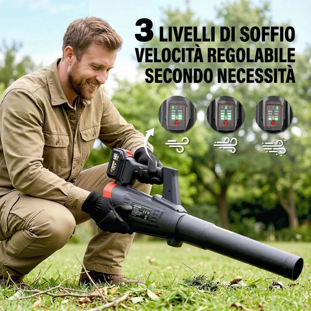 Soffiatore a Batteria 18V ¨C zephmum ¨C Leggero, Motore Brushless