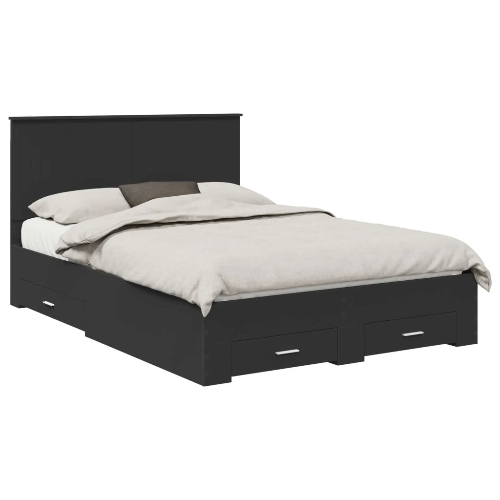 Struttura del letto Nero 140 x 190 cm Legno multistrato 3411306