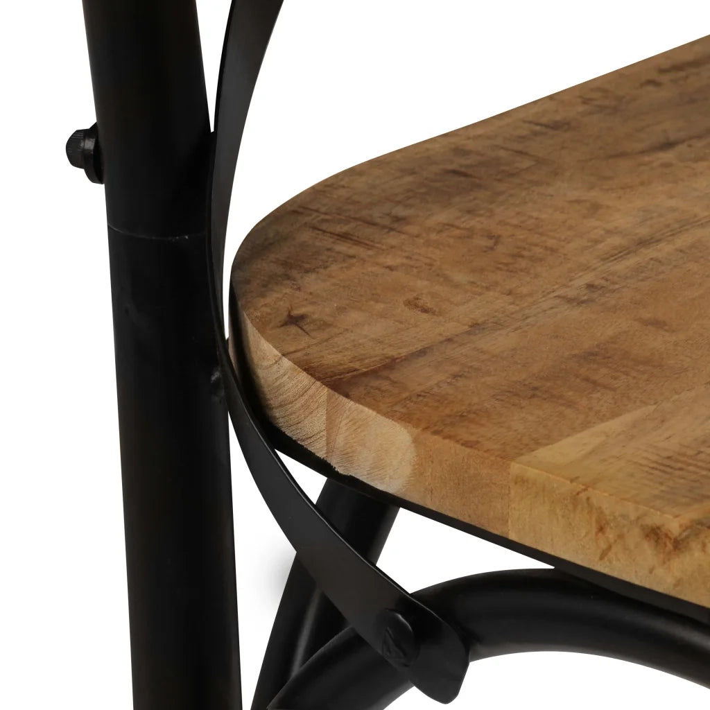 Sedie a Croce 4 pz Nere in Legno Massello di Mango 278773