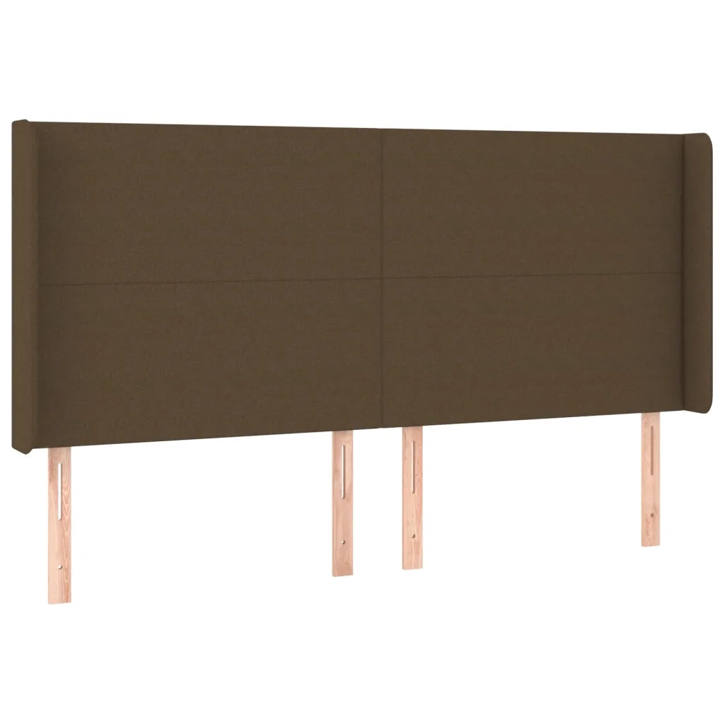 Giroletto a Molle con Materasso Marrone Scuro 160x200cm Tessuto