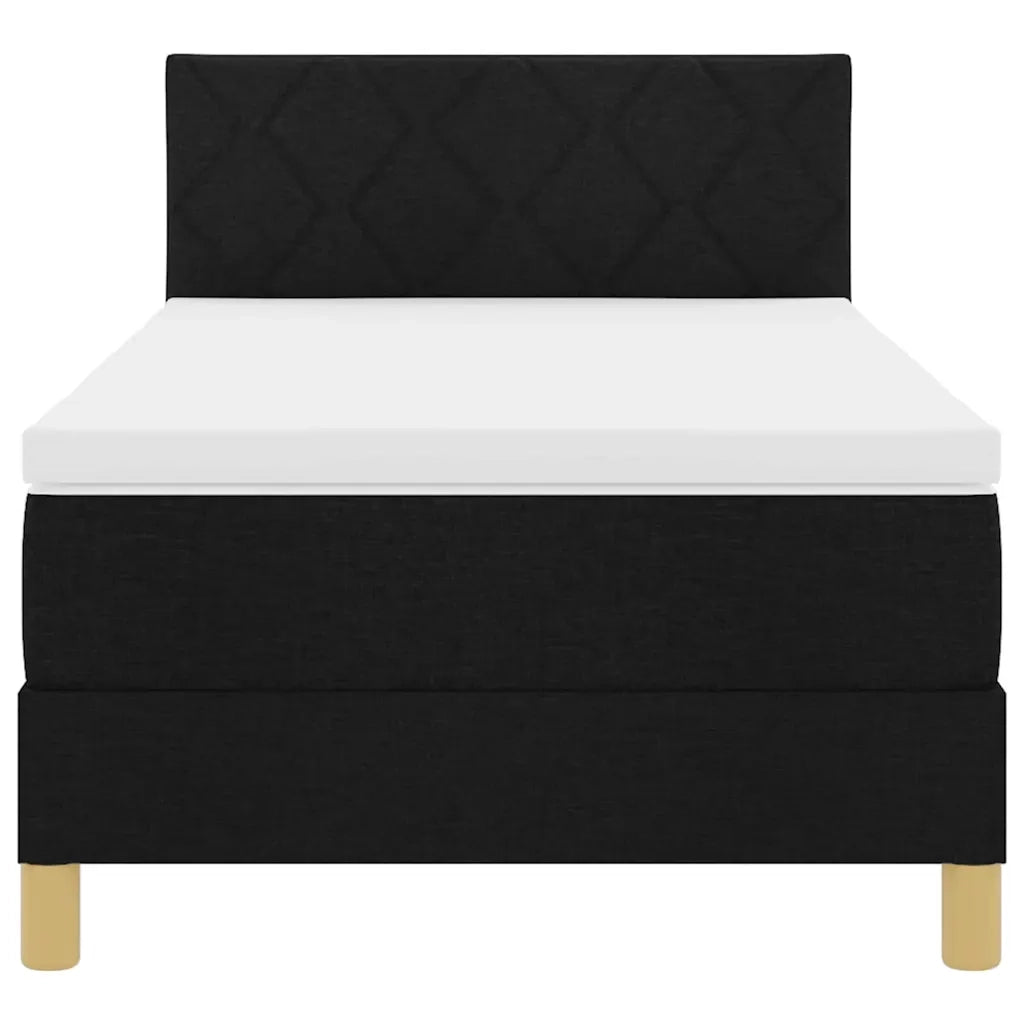 Letto a molle con cuscino Nero 100 x 200 cm Tessuto 3338974