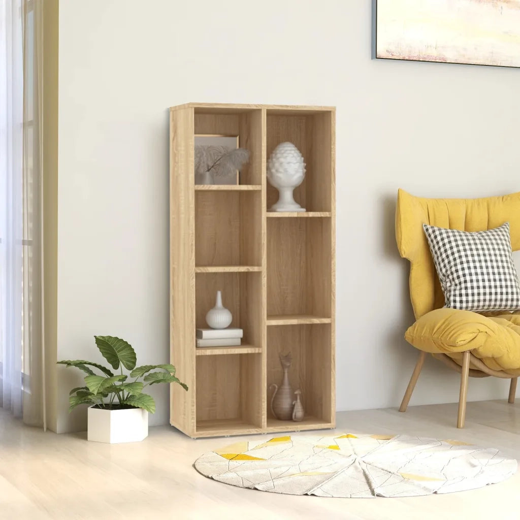 Libreria-Scaffale per Libri-Mobile di Stoccaggio Rovere Sonoma 50x25x106 cm in Legno Multistrato