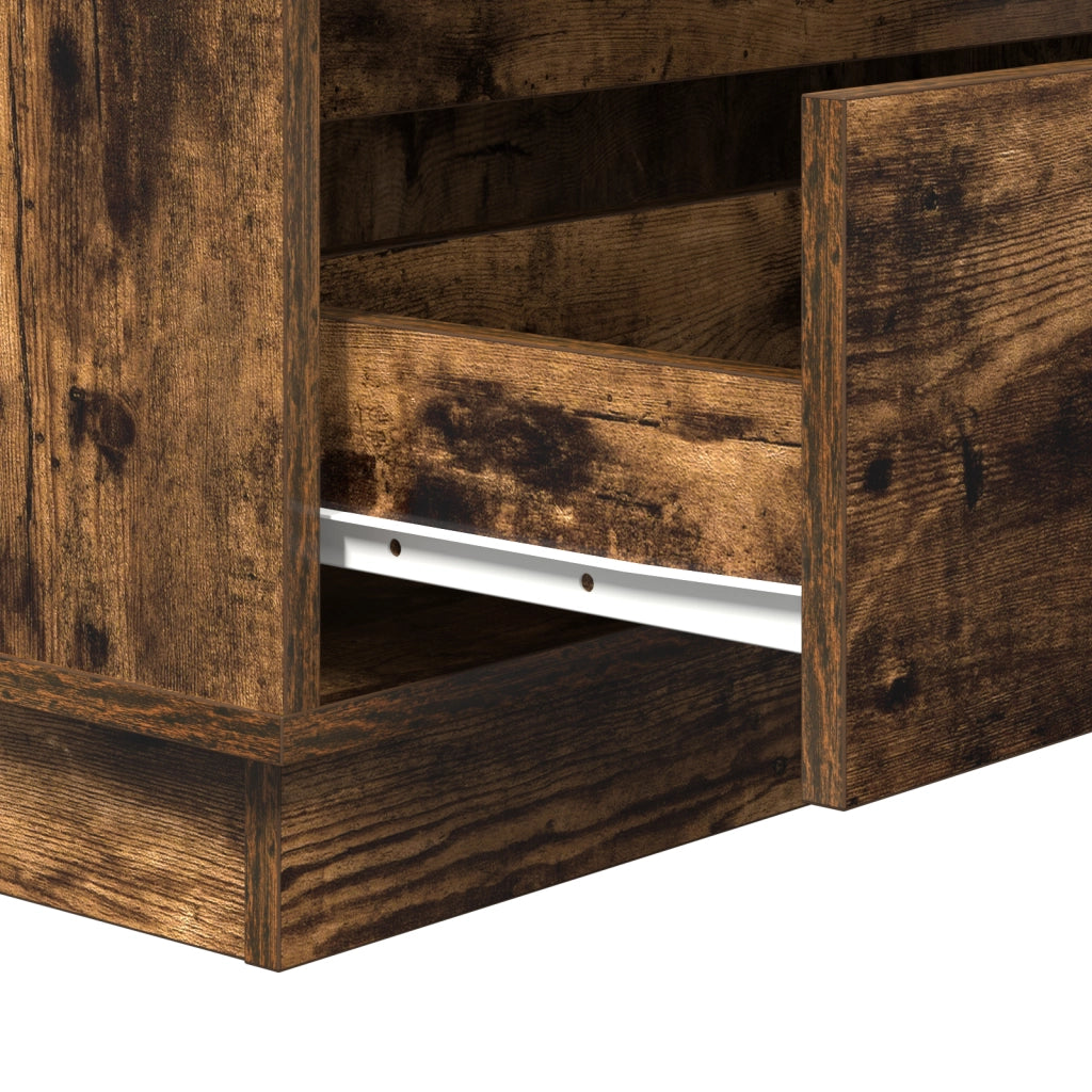 Comodino con LED Rovere affumicato 71x34.5x75 cm Legno ingegnerizzato