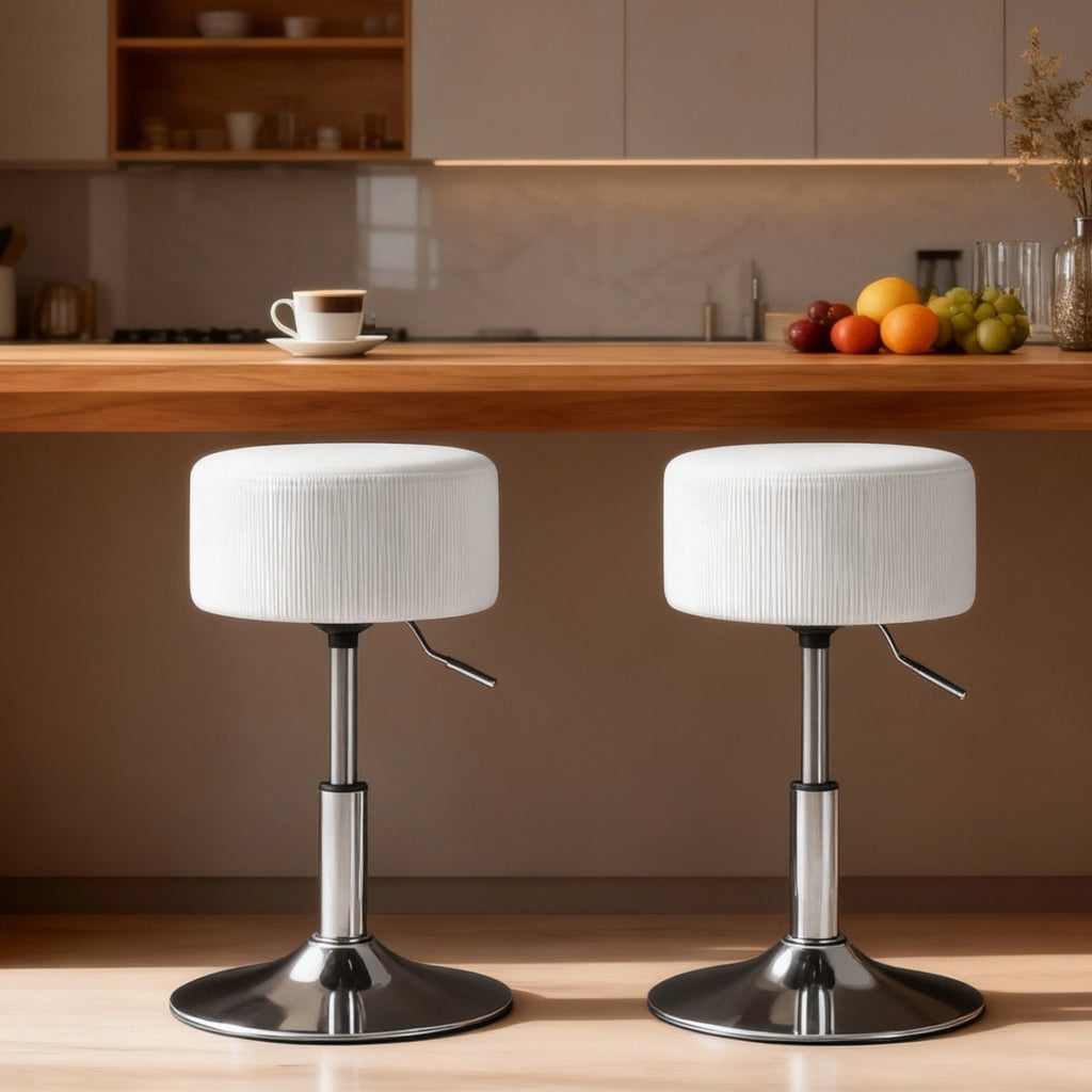 Sgabello da Cucina Regolabile in Altezza ¨C zephmum ¨C Bianco 52-66 cm