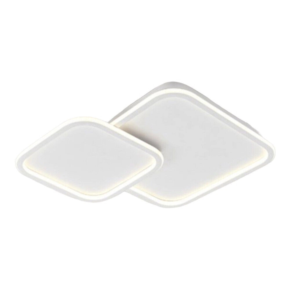 Trade Shop - Plafoniera Lampadario Soffitto Led Design A 2 Rombi Bianco Moderno 60 W Pn-24-3c -
