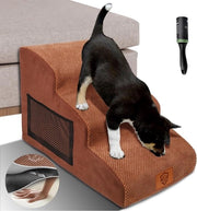 Trappola per cani 3 gradini - Trappola per piccoli gatti e cani con rivestimento lavabile - Scale per cani antiscivolo - Dotata di rotolatore di pelo