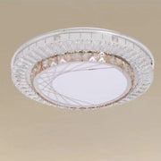 Trade Shop - Plafoniera Da Soffitto 45w ø40cm Led A Strati Cristalli Ragnatela Luce Fredda 12190 -