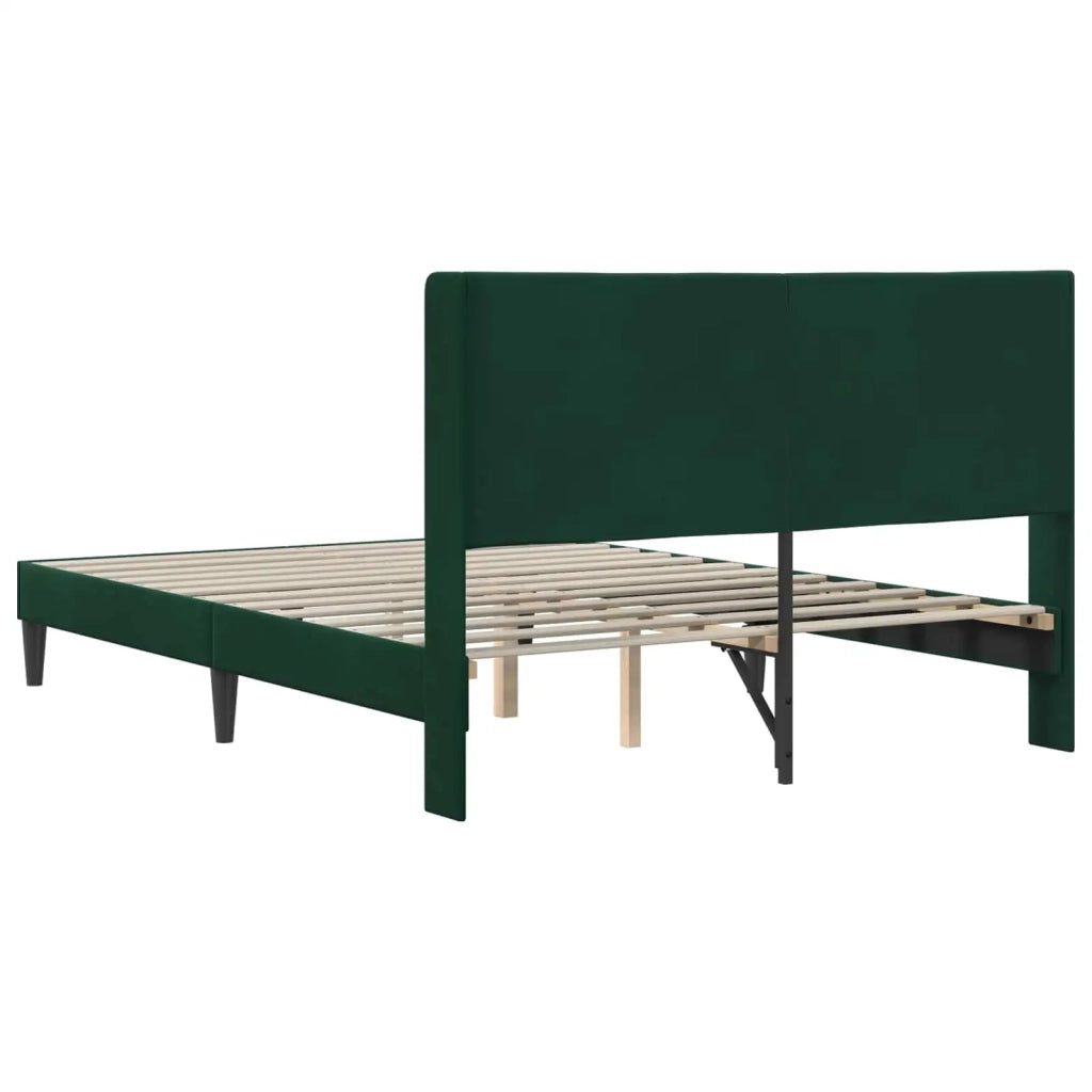 Struttura del letto Verde Scuro 160 x 200 cm Velluto