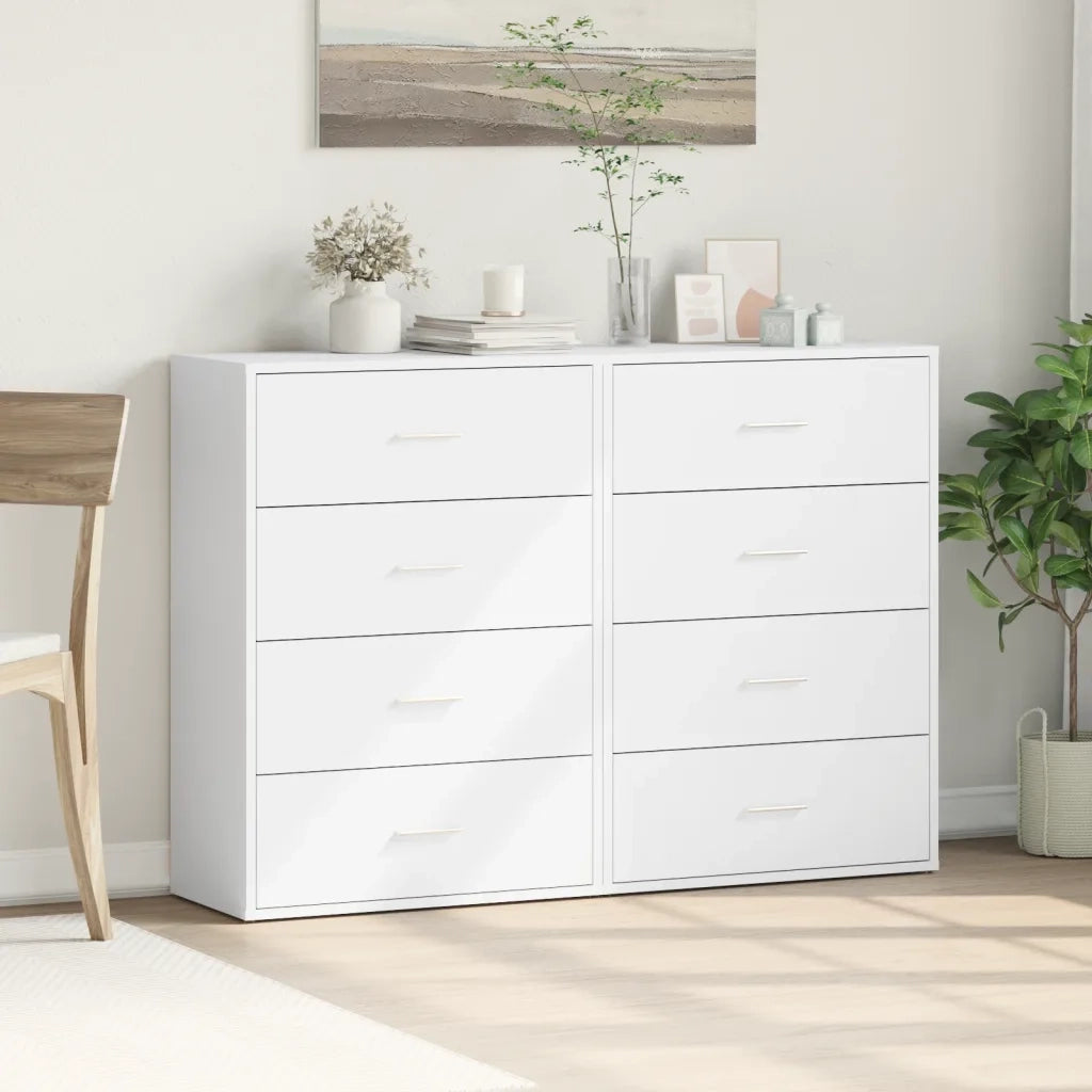 Credenze 2 pz | Madia | Buffet da pranzo | Armadio da pranzo Bianche 60x31x84 cm in Legno Multistrato