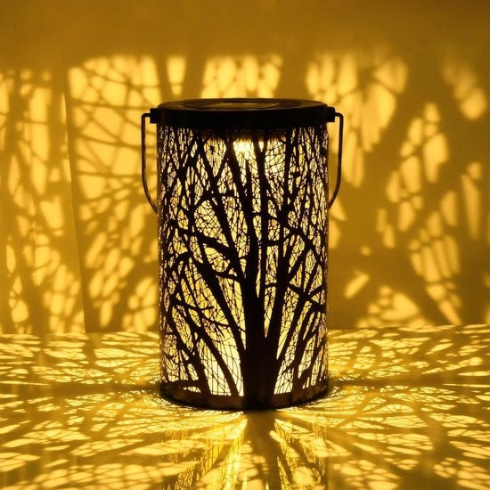 Sfere di illuminazione LED in metallo per giardino, patio, portico e balcone decorazione - Lampade decorative alimentate da energia solare - Variante C con rami