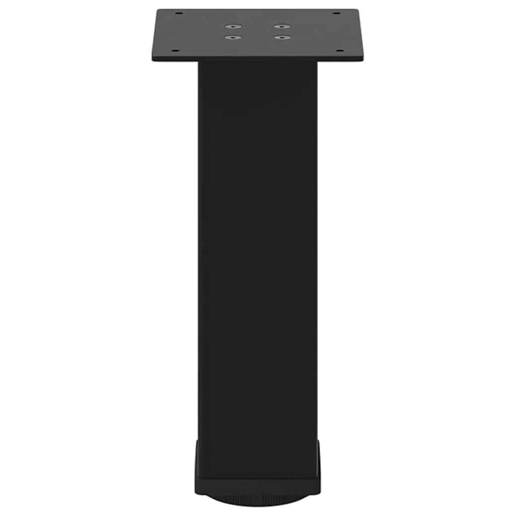 Set di 4 gambe per tavolino da caffè dal design moderno escursione 30-32 cm con piedini regolabili in acciaio nero 02_0056757