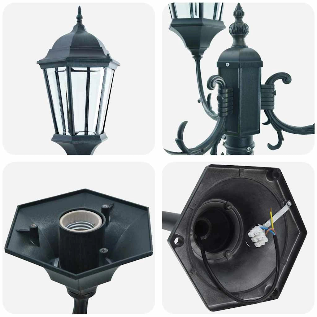 Lampada da giardino vintage per esterni 57 x 49 x 241 cm design classico atmosfera accogliente alluminio spazzolato verde 02_0058413