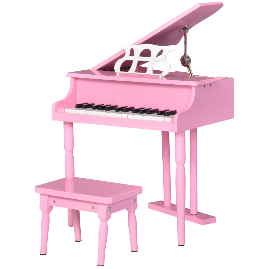 Pianoforte giocattolo 30 tasti ¨C Xylo ¨C legno MDF rosa con sgabello e leggio