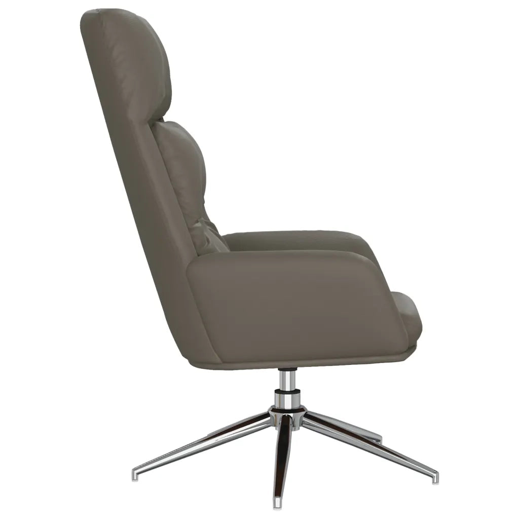 Sedia Relax Grigia in Vera Pelle 341287