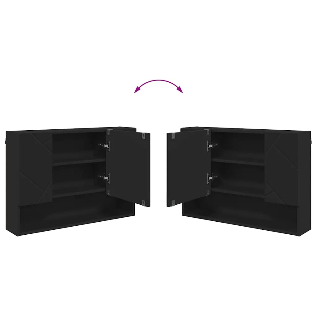 Mobiletto per specchio Nero 80 x 17 x 55 cm Legno multistrato 883355