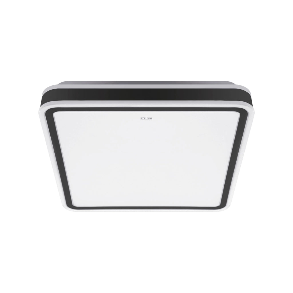 Plafoniera bagno quadrata bianco/nero 33cm LED 24W 4100K