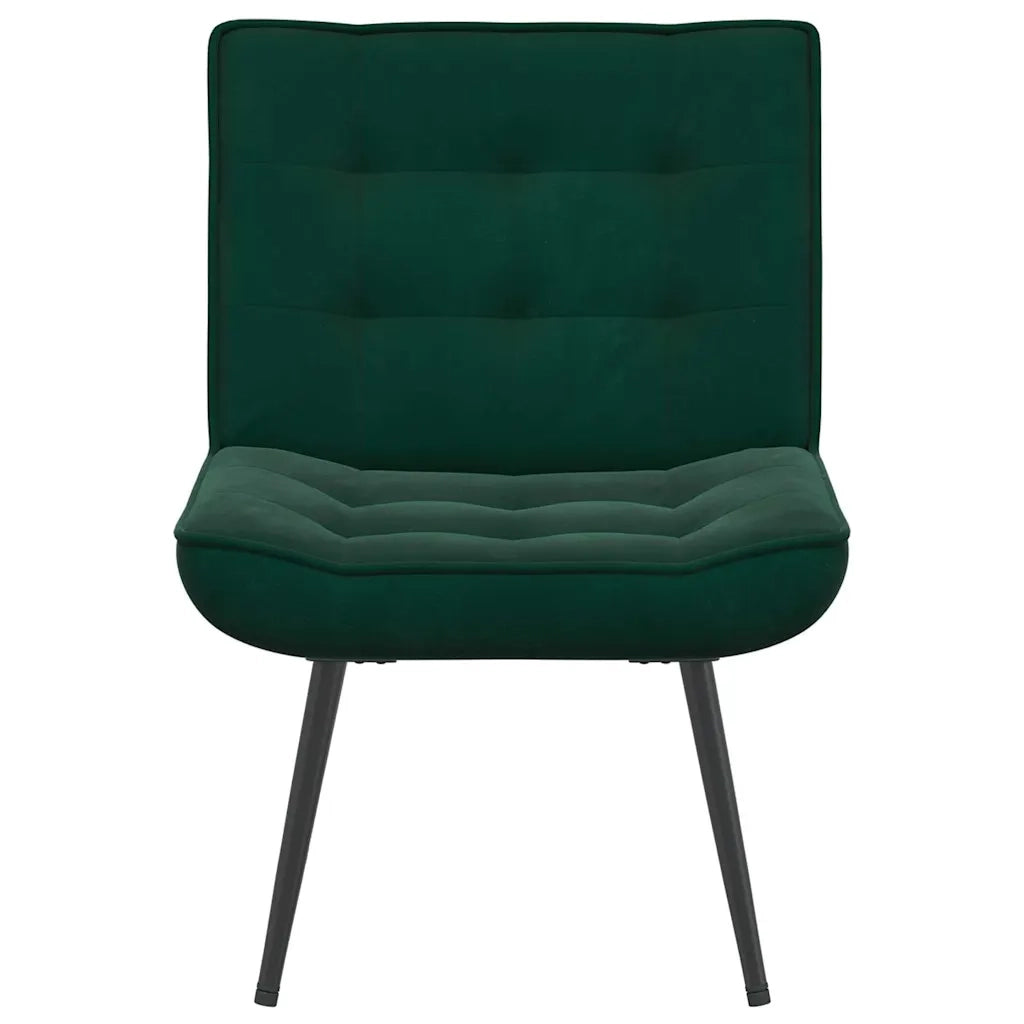 Sedia Relax 64x74x84 cm Verde Scuro in Velluto 4012319