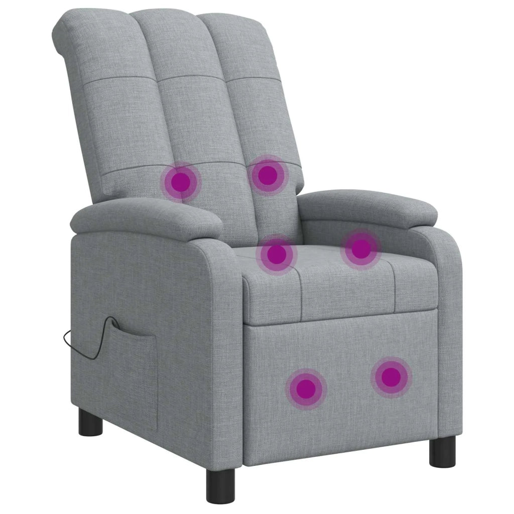 Divano Sedia-Poltrona Massaggiante Grigio Chiaro Tessuto 746305