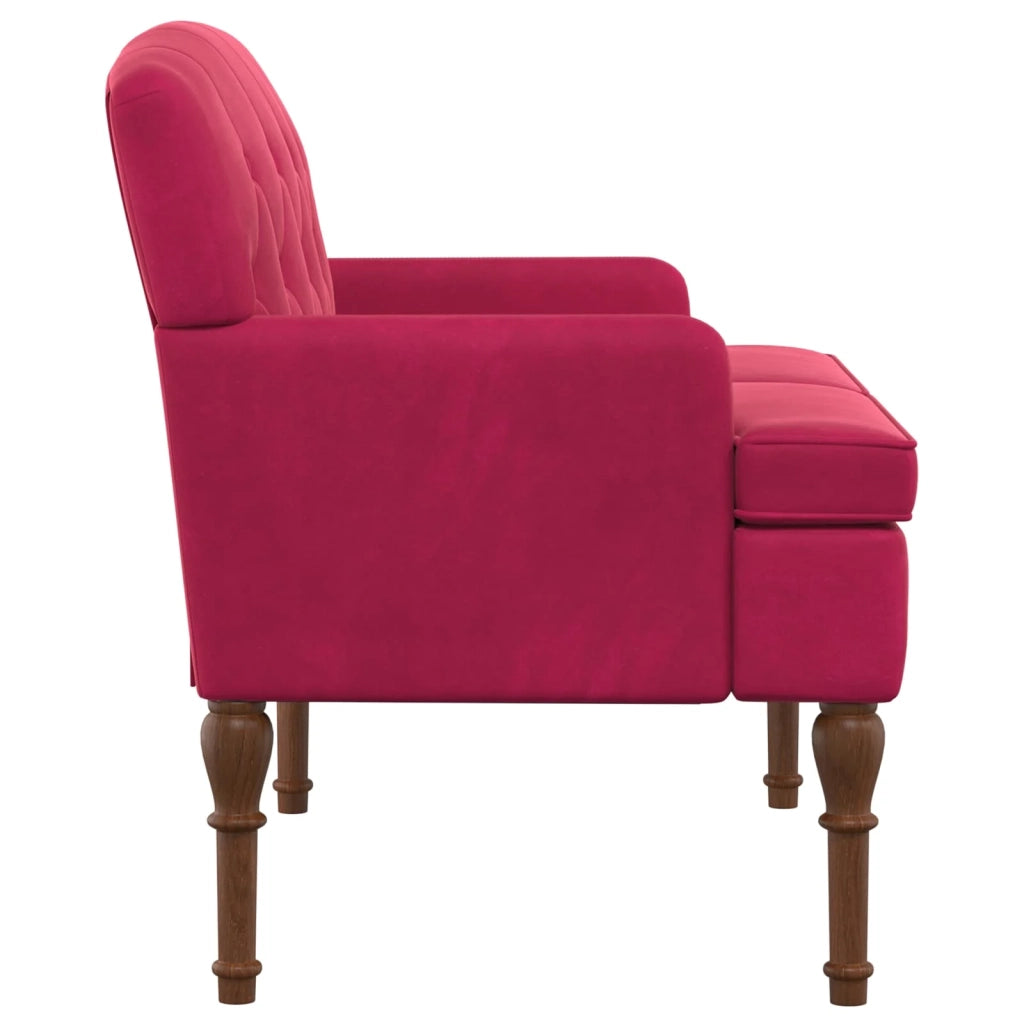 Loveseat con bottoni imbottiti Rosso Vino 111 x 65 x 79 cm 42041848