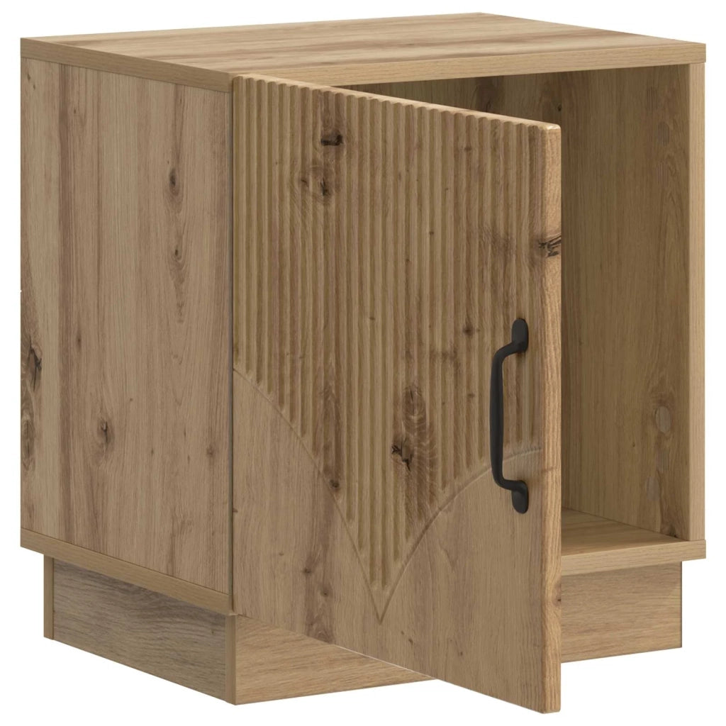 Set di 2 Comodini | Armadio da Notte | Mobiletto da notte Rovere Artigianale 43 x 34,5 x 47 cm