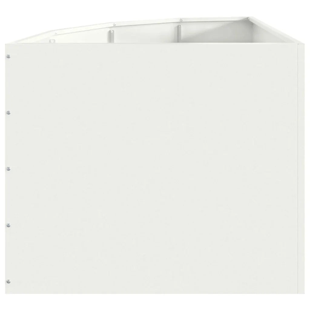 Vaso d'angolo-Fioriera-Contenitore per Piante Bianco 60 x 60 x 50 cm Acciaio