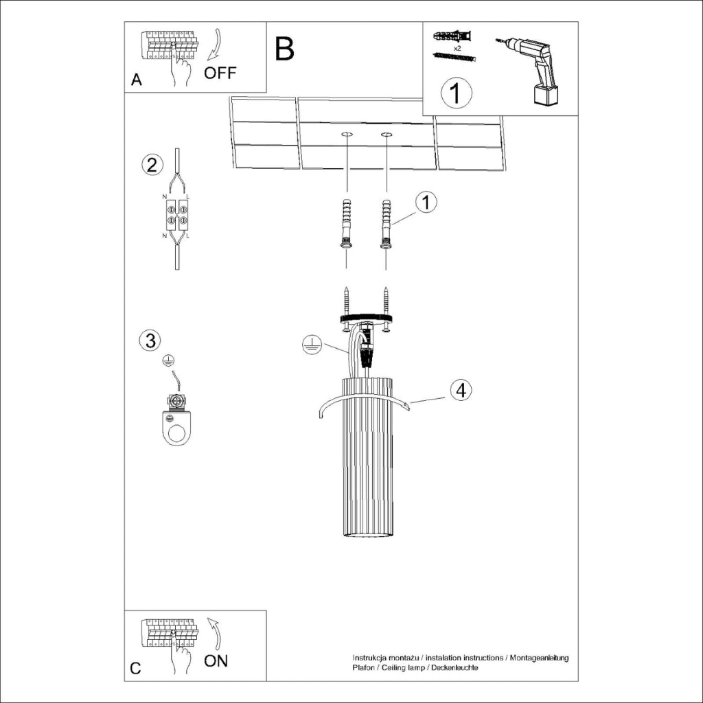 Spot soffitto moderno verde oliva rigato 20cm GU10 Pure Lume