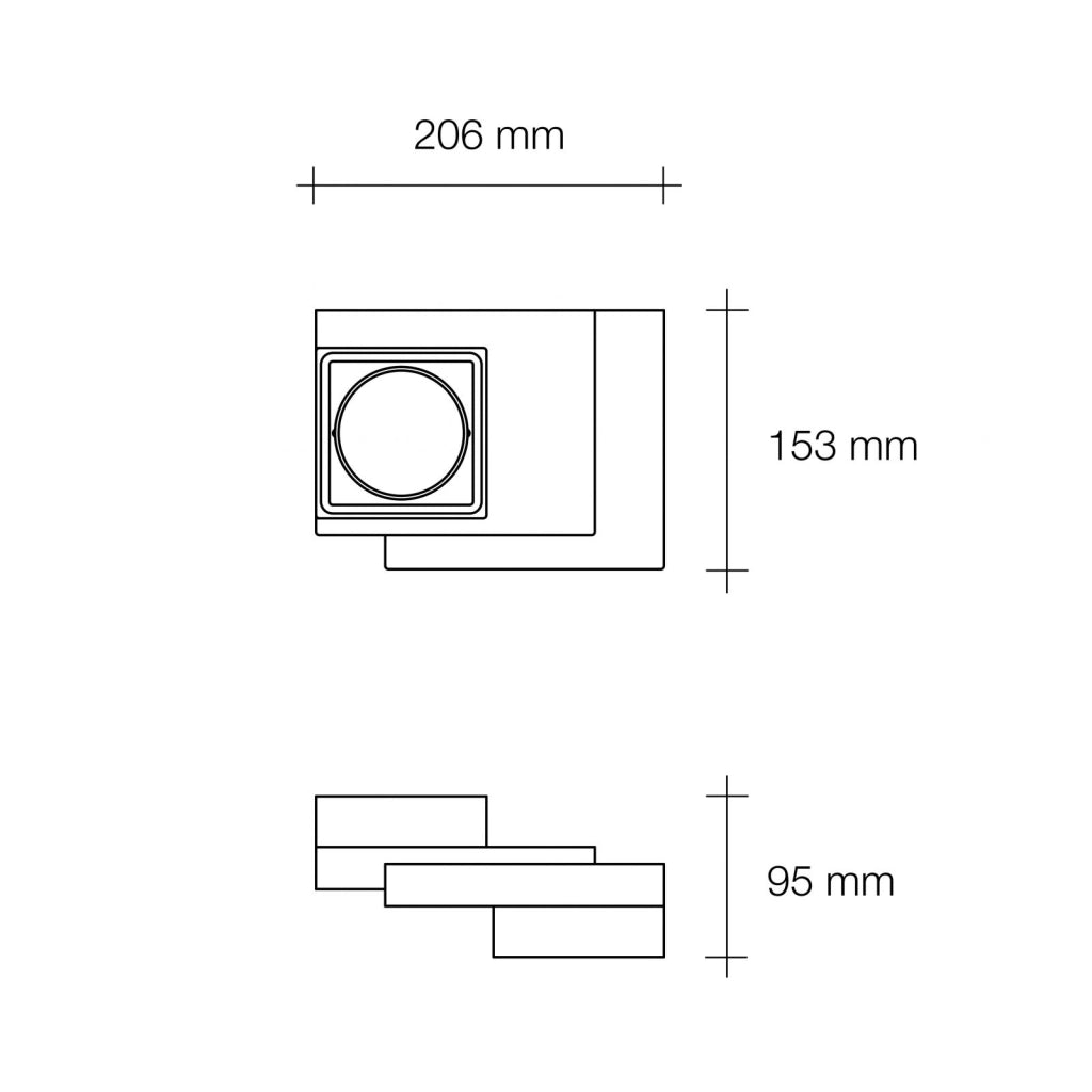 SIBARI applique a Parete 2 Luci Up/Down in gesso bianco attacco GX53 15,3x20,6cm