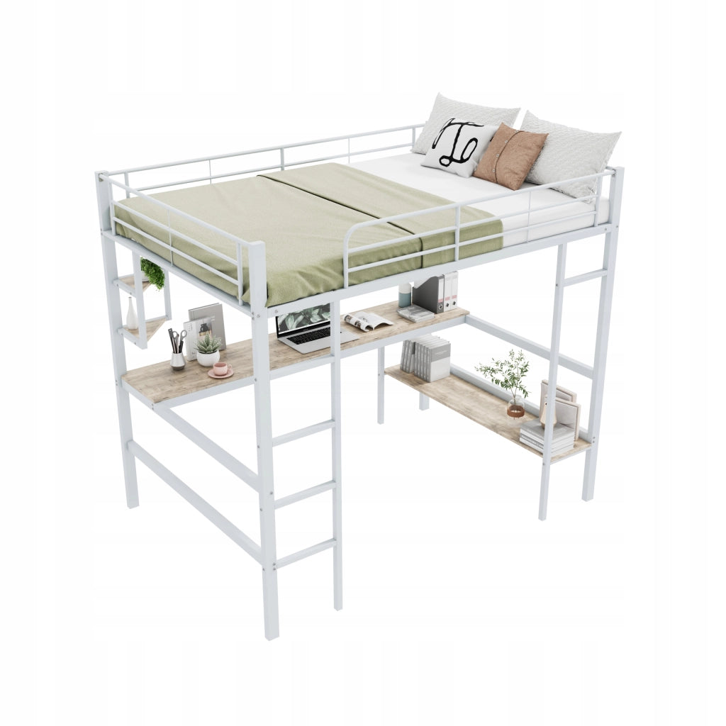 Letto a castello 140x200 con scrivania - Xylo - Bianco