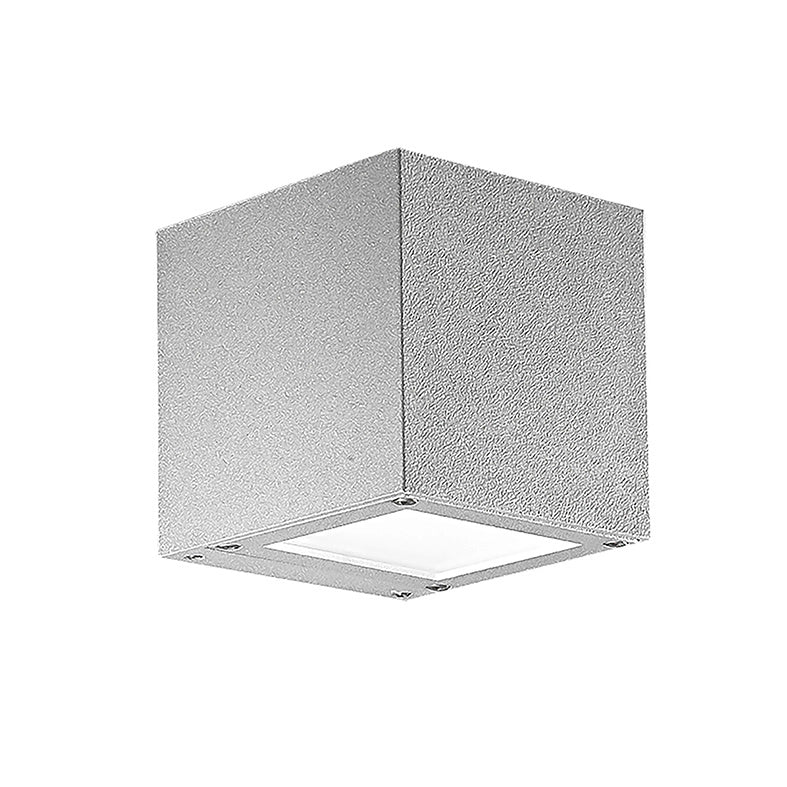 Silver Applique LED 4,5W Monoemissione Quadrata IP65 3000K Grigia - Illuminazione da Parete per Esterno in Alluminio pressofuso