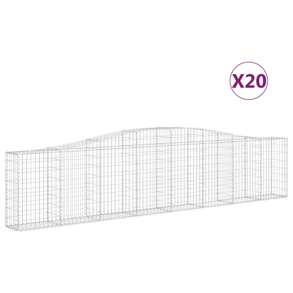 Cesti Gabbioni ad Arco 20 pz 400x30x80/100 cm Ferro Zincato 3145823